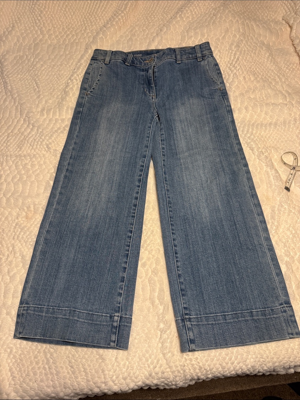 Talbots Light Wash Wide Leg Cropped Jeans